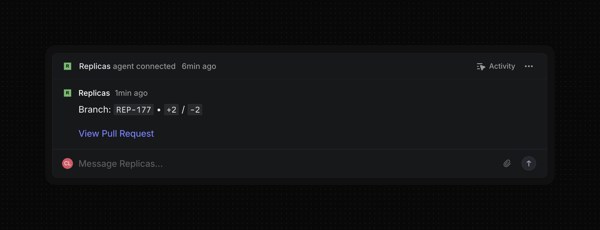 PR link posted in Linear comments