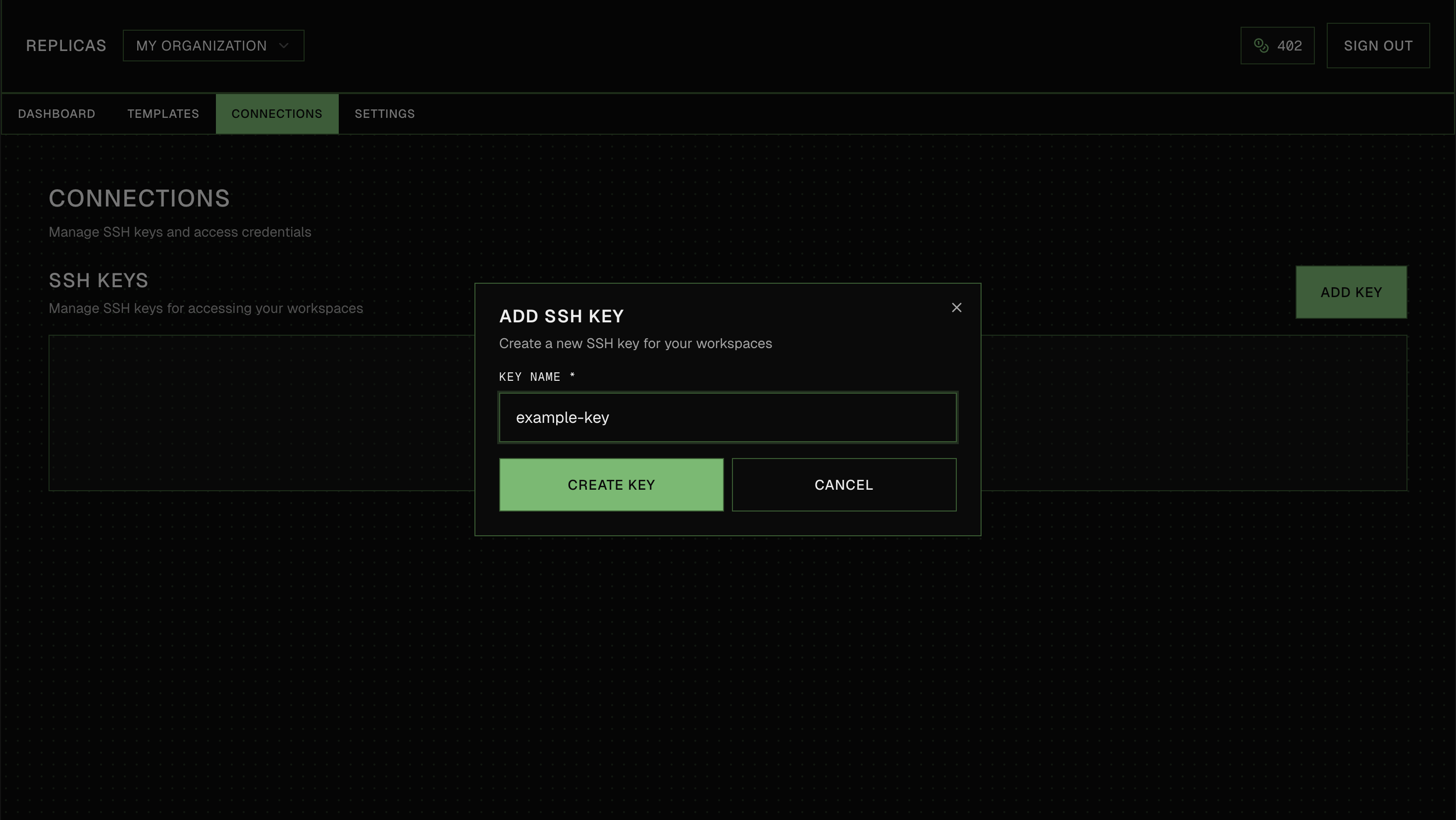 SSH Key Screenshot